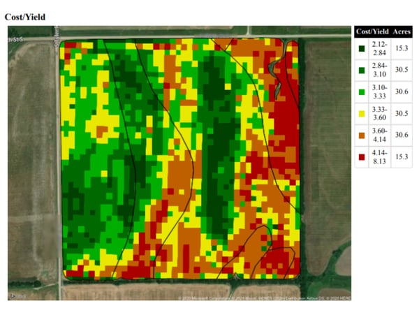 cost per yield map